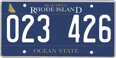 RI license plate 023426