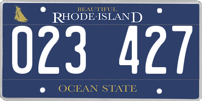 RI license plate 023427