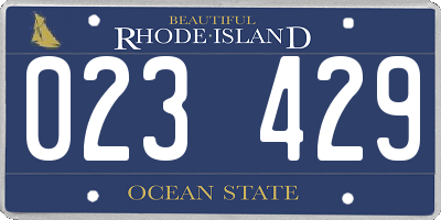 RI license plate 023429
