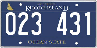 RI license plate 023431