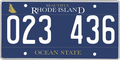 RI license plate 023436