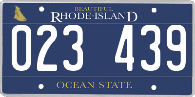 RI license plate 023439