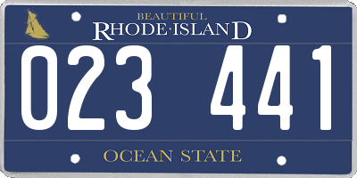 RI license plate 023441