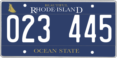 RI license plate 023445
