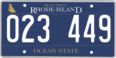 RI license plate 023449