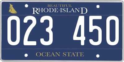RI license plate 023450