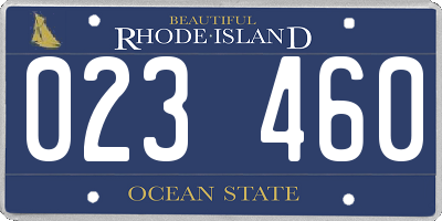 RI license plate 023460