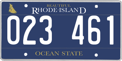 RI license plate 023461