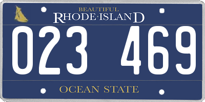 RI license plate 023469