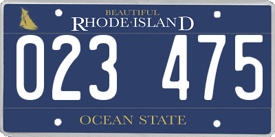 RI license plate 023475