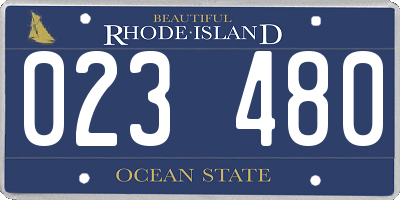 RI license plate 023480