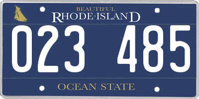 RI license plate 023485