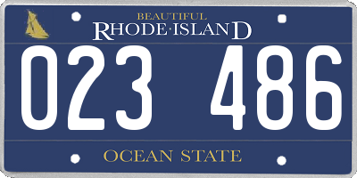 RI license plate 023486