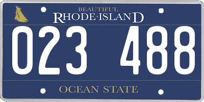 RI license plate 023488