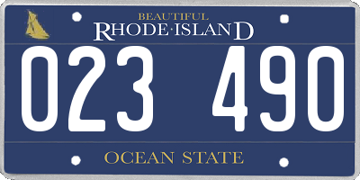 RI license plate 023490