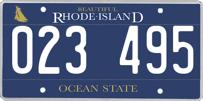 RI license plate 023495
