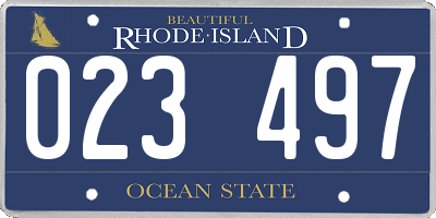 RI license plate 023497