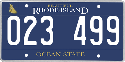 RI license plate 023499