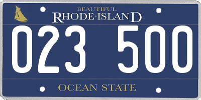 RI license plate 023500