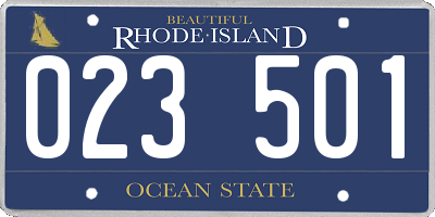RI license plate 023501