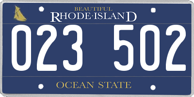 RI license plate 023502