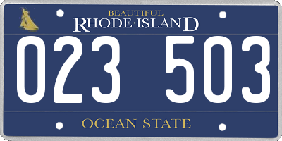 RI license plate 023503