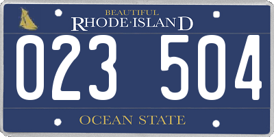 RI license plate 023504