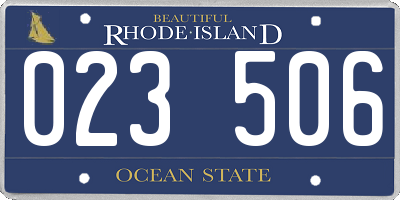 RI license plate 023506