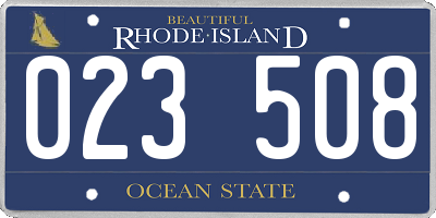 RI license plate 023508