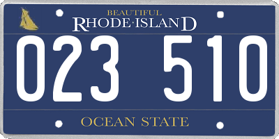 RI license plate 023510