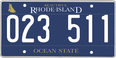 RI license plate 023511