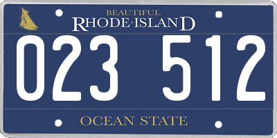 RI license plate 023512
