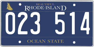 RI license plate 023514