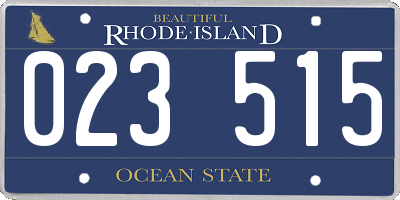 RI license plate 023515