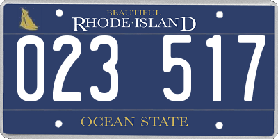 RI license plate 023517
