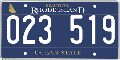 RI license plate 023519