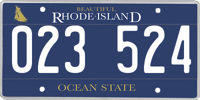 RI license plate 023524