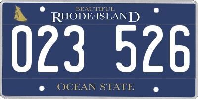 RI license plate 023526