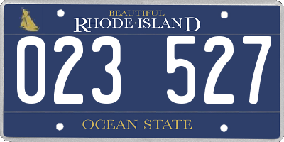 RI license plate 023527