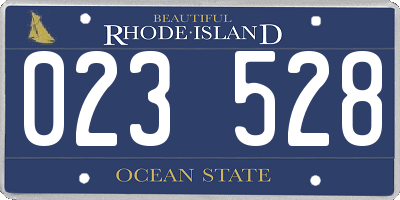 RI license plate 023528