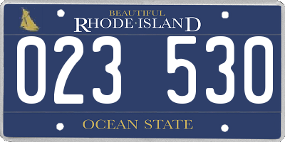 RI license plate 023530