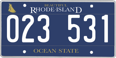 RI license plate 023531