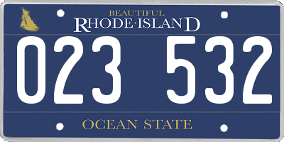 RI license plate 023532