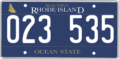 RI license plate 023535