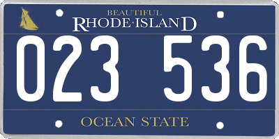 RI license plate 023536