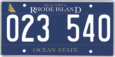 RI license plate 023540