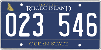 RI license plate 023546