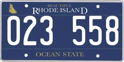 RI license plate 023558