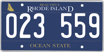 RI license plate 023559