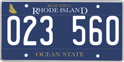 RI license plate 023560
